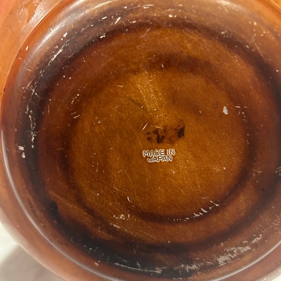 VINTAGE MID-CENTURY FONDUE POT- Enamel coated with flower design in Red - Picture 7 of 9